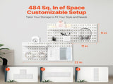 280 x 280 mm Plastic Pegboard Set, 4-Panel Combination Wall Organizer Kit with Accessories, Storage V767-VVR-GJGBBSSL11110W8N0V0