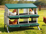 i.Pet Chicken Nesting Box Roll Away Metal Nesting Box Wall Mounted 6 Holes Green PET-CHICK-BOX-6H-EL-GN