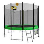 Kahuna Blizzard 8 ft Trampoline Green with Basketball Set TRA-BLZ-08-GN-BB