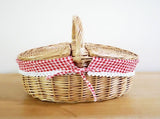 Country Style Wicker Picnic Basket Camping Basket with Lid Handle and Liners for Picnics Party V1294-YM0901-10121551