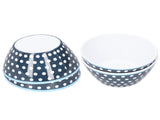 4PCS 6in Salad Bowl Dinner Serving Bowl Sets Kitchen Imitation Porcelain DinnerwareDark Blue Dots V1294-YM0721-3118210043116