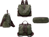 Women's Leather Backpack Waterproof Anti-Theft Casual Daypack for School Work Travel, 12 Inch V1237-ZY-924-009