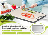 Dual-Sided Kitchen Cutting Boards with Titanium-Look & Textured PP Surfaces, Juice Groove, Grinding V1107-CS-THJZB