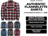 Mens Half Placket Flannelette Long Sleeve Pullover Shirt 100% Cotton Check Authentic Flannel V563-FS-HP18-BKPURPLE99-S