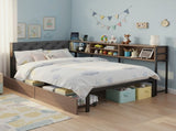 Artiss Bed Frame Single Size with 2 Drawers and Charging Station Metal Corner Bed Base MBED-C-LSHA-S-ABC