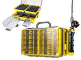 Upgraded Large Capacity Waterproof Floating Tackle Box with Rod Holder, Airtight Organizer with V1107-CS-OLGPFGG6