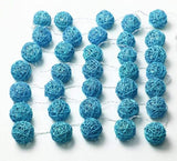 1 Set of Turquoise Blue 5cm Rattan Cane 50 Ball Battery Powered LONG 5m String Lights Christmas Gift V382-TURQRATTBALLBATT50