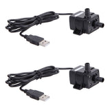 Battery Operated Submersible Water Pump for Aquarium Fountain Pond Circulating 10V USB Mini Quiet V1192-AZ-W-25476