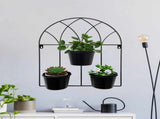 Black Arched 3 Pot Wall Planter 40x52cm V637-68117PLN