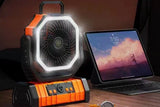 Portable Camping Fan with Light Large Capacity Outdoor Rechargeable Tent Fan - Orange V1308-DSZKI-16-1