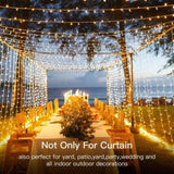 USB Powered 300 LED Curtain String Light with 8 Modes and Remote Control for Bedroom Party Wedding V178-14667