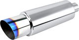 Exhaust Muffler, Stainless Steel Exhaust Tip, Universal 14.6" Length V1258-DP02-WO-260