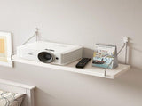 No-Drill Wood-Look Floating Wall Shelf with Metal Rails, Adhesive Hooks and Screws, 40 x 15 cm V1188-MS-731-081