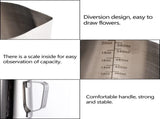 Stainless steel milk jug, 2 pieces, frothers, pitchers, 350 ml, 600 ml, stainless steel milk jug, V1188-MS-313-1057
