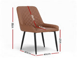 Artiss 4x Dining Chairs Retro PU Leather Kitchen Lounge Cafe Accent Chair Brown DINC-B-B02-BRX4