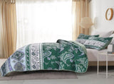 Breezy Tropical green Cozy 3 Pc Bedspread & Pillow Cover Set V745-MAC080362Q13U