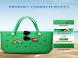 EVA Beach Tote Bag for Swimming, Pool & Travel Waterproof Washable Rubber Handbag with 2 Random V1107-CS-STDDBLS
