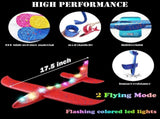 4 Pack LED Light Airplane-17.5" Large Throwing Foam Plane Outdoor Flying for Kids-Flying V1366-AZ2-W-13318