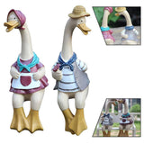 Garden Statue Couple Duck Statue Outdoor, Garden Duck Ornaments Resin Couple Duck Statue Yard Art V1192-AZ-W-13571