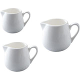 3pcs Ceramic Milk Jug with Handle, White 50ml Coffee Creamer Container V1192-AZ-W-21354