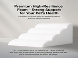 Orthopedic Foam Pet Stairs with Washable Cover Safe 2, 3, & 4 Tier Dog Ramp for Bed & Couch V1341-ZY-UK8L3UKJ-GREY-3TIER