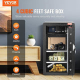 VEVOR Single Door 4.0 cu.ft Safe Box with Key Lock & Password, Safe Lock Box with Fireproof Bag, Key V952-DMBXXLS452CUYI3X5V9