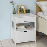 White Bedside Table with 2 Drawers V178-58533