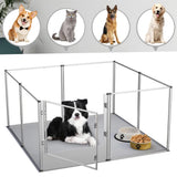 81cm Highest Acrylic Dog Whelping Pen Box Safe Aluminum Frame Pet Playpen w/ Mat V767-XPETSYL-13S-V1