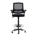 Artiss Office Chair Drafting Stool Mesh Chairs Black OCHAIR-G-RING-2003-BK