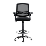 Artiss Office Chair Drafting Stool Mesh Chairs Black OCHAIR-G-RING-2003-BK