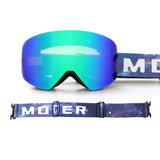 Magnetic Cylindrical Ski Goggles with UV400 Anti-Fog Dual-Lens, Impact-Resistant TPU Frame, V1341-ZY-42KYQZH6-GREEN