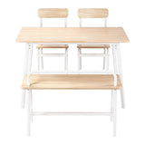 Artiss Dining Table and Chairs Set of 4 Bench Kitchen Furniture Natural and White DSET-D-BH10-OA