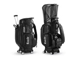 Everfit Golf Cart Bag Rolling Buggy Club Organiser Synthetic Leather Black GOLF-B-BAG-CART-BK