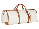 2-in-1 Foldable PU Leather Travel Bag, Convertible Suitcase, Travel Garment Bag for Women White V1237-ZY-203-1996