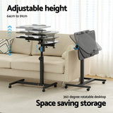 Artiss Laptop Desk Table Fan Cooling Black 60CM LA-DESK-LEO-L1-BK