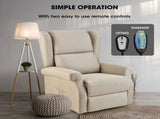 FORTIA Electric Recliner Lift Heat Chair for Elderly, Massage, Heat Therapy, Aged Care, Beige V219-HECLCRFOB3BG