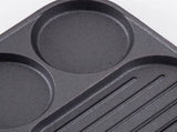 Nonstick Square Grill Pan 3 Section Versatile Breakfast Skillet Divided Egg Frying Pan for Stove V1294-YM0901-3118240108311