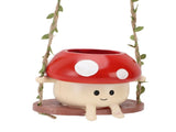 Mushroom Flower Pot Swing Face Planter Succulent Plant Pot Ornament for Wall Ceiling Shelf V1294-YM0901-3111250014211