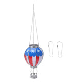 Hot Air Balloon Solar Lantern Automatic Open Iron Patriotic Flag Pattern Hanging Solar Light for V1294-YM0901-3111240201411