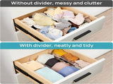 8 Pack Drawer Dividers, Clear Plastic Drawer Organizers for Clothing, Kitchen and Office Storage, V1237-ZY00B09DK9M69S