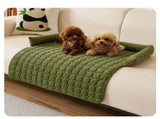 Green Pet Sofa Protector & Calming Bolster Bed with Diamond Lattice - 75x75CM Thickened Non Slip V888-ELOSUNG45685