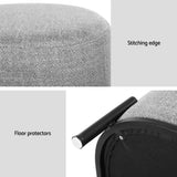Artiss Ottoman Foot Stool Square Linen Grey FS-B-01-MT-LIN-GY