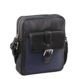 Pierre Cardin Pebbled Leather Organizer Bag Cross Body - Black/Navy V563-PC3301-BLACK