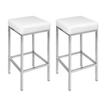 Artiss 4x Bar Stools Leather Padded Metal White BA-TW-9076-WHX4