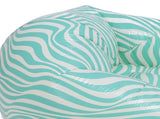 Inflatable Chair PVC Wave Strip Pattern Ergonomic Desig Minimalism Inflatable Beanbag Chair Green V1294-YM0901-3116240034713