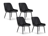 Artiss 4x Dining Chairs Retro PU Leather Kitchen Lounge Cafe Accent Chair Black DINC-B-B02-BKX4