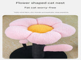 Red and Black Adorable Flower Cat Tree - Plush Perch, Sisal Scratching Post & Spring Ball Toy V888-ELOSUNG32464