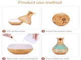 Wood Grain 500ml Wood-Grain Essential Oil Aroma Diffuser with Lattice Design and Humidifier V888-ELOSUNG28450