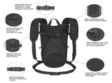 Tactical Hydration Pack Backpack 900D with 3L Bladder for Hiking, Biking, Running, Walking and V1192-AZ-W-10368