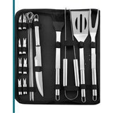 18-Piece Grill Tool Set, BBQ Accessories and Grill Tools, Durable Stainless-Steel Utensils, Spatula, V1192-AZ-W-3218